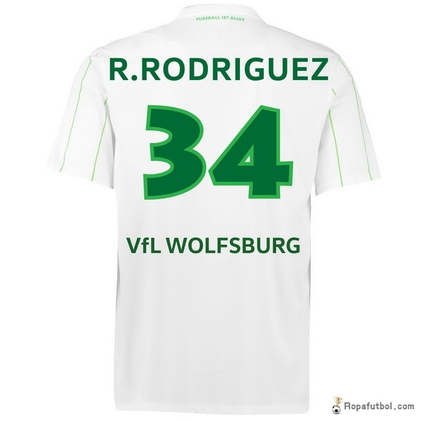 Camiseta VfL Wolfsburgo Replica Segunda Ropa R.Rodriguez 2016/17 Blanco